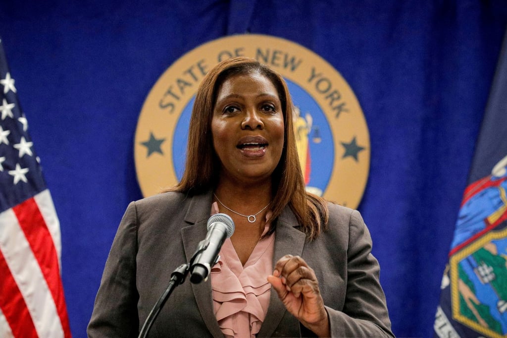 New York Attorney General Letitia James speaks during a news conference in May. Photo: Reuters New York Attorney General Letitia James speaks during a news conference in May. Photo: Reuters