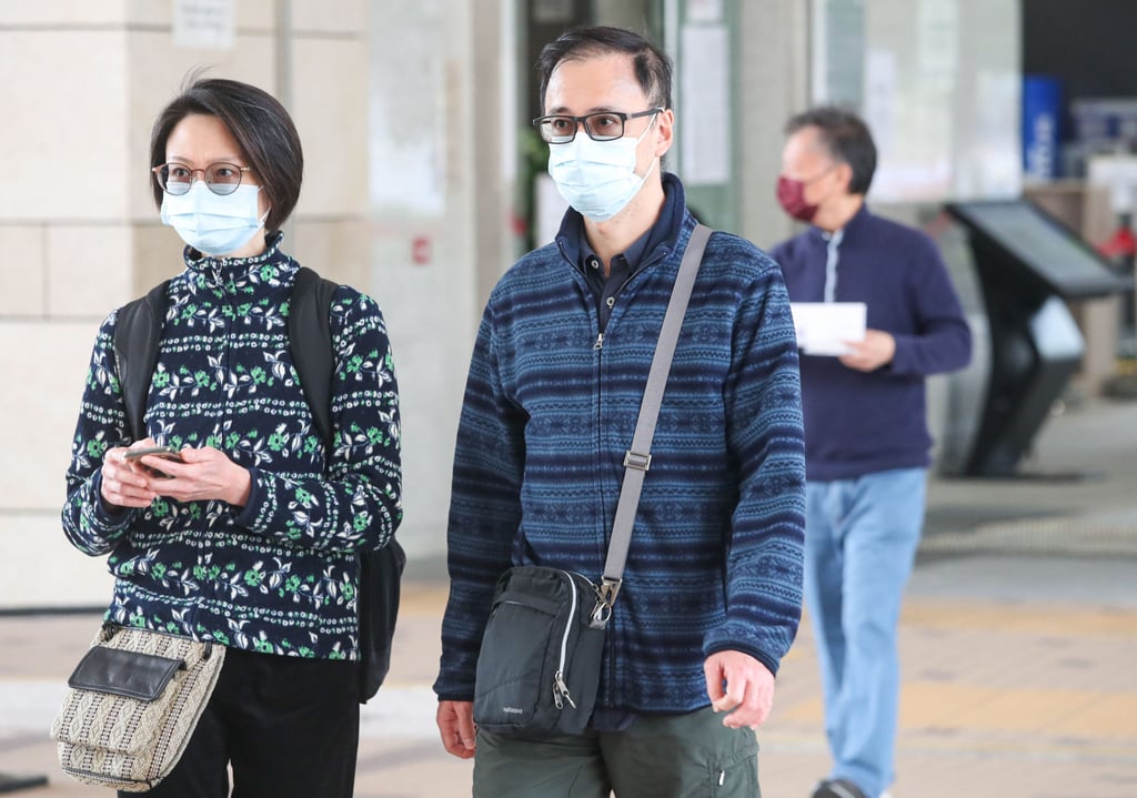 Kay Chee’s son, Stephen Kay Chi-fai (right), at West Kowloon Court on Tuesday. Photo: Edmond So