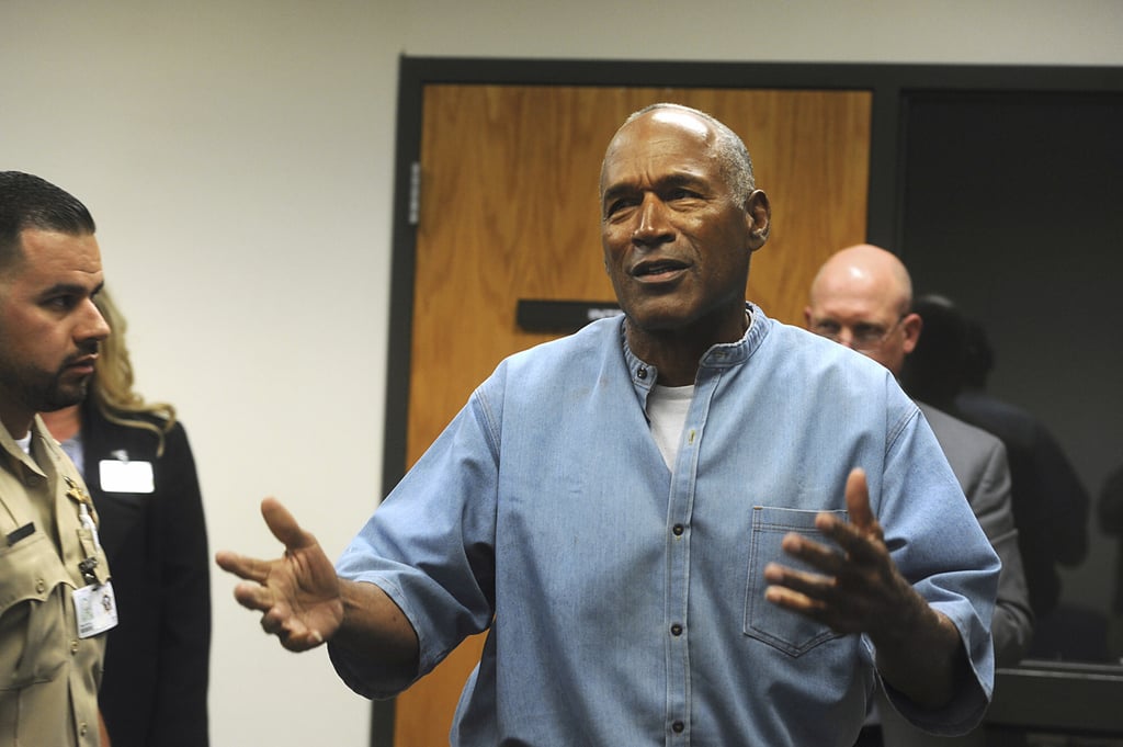 Former football star OJ Simpson reacts after learning he was granted parole in Nevada in July 2017. Photo: The Reno Gazette-Journal via AP Former football star OJ Simpson reacts after learning he was granted parole in Nevada in July 2017. Photo: The Reno Gazette-Journal via AP