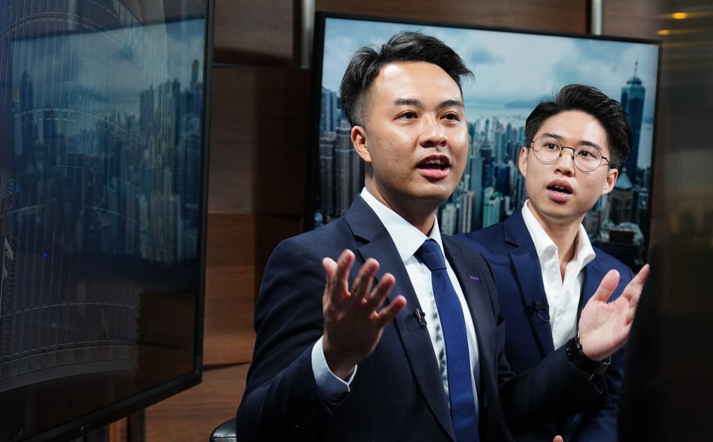 Gary Wong (left) and Joseph Chan air their views ahead of the coming poll. Photo: Robert Ng