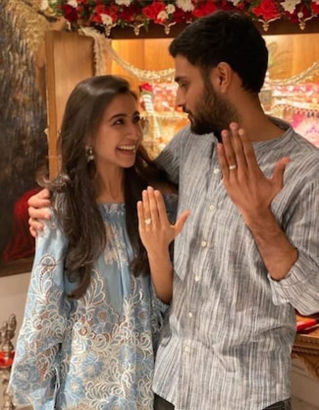 Actor Armaan Jain posted this photo of recently engaged couple, Jai Anmol and Krisha Shah, on Instagram. Photo: @therealarmaanjain/Instagram