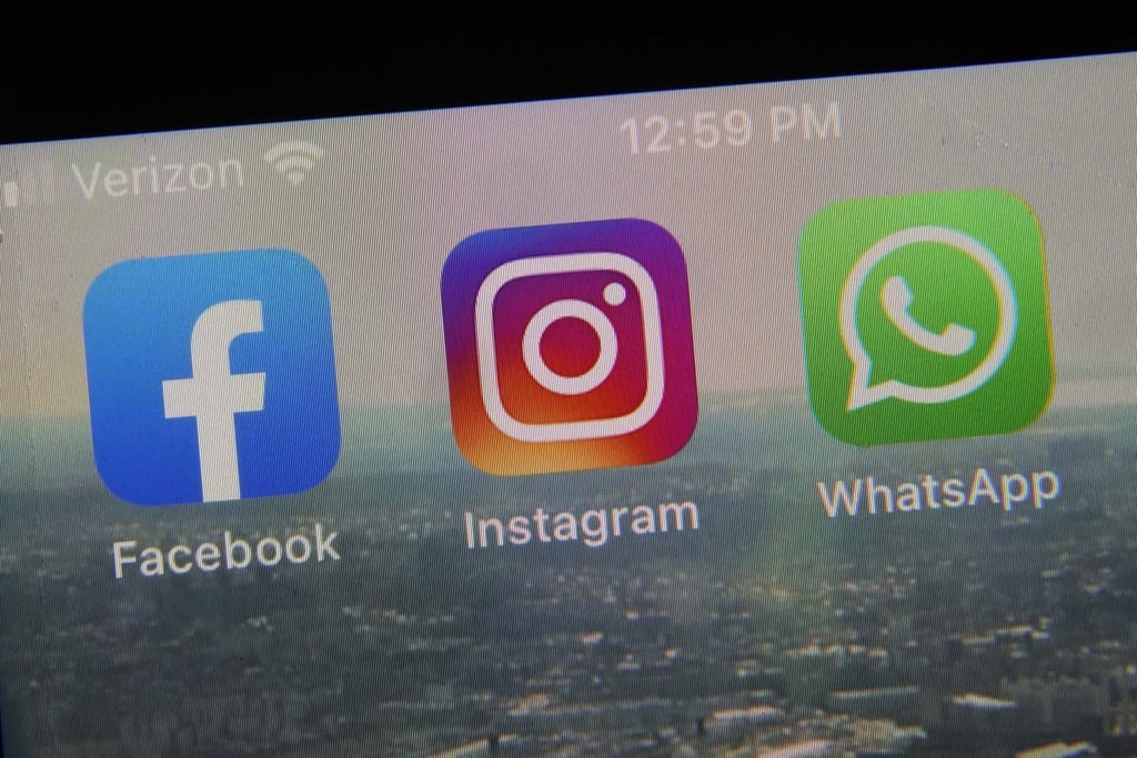 Meta-owned apps Facebook, Instagram and WhatsApp. Photo: AP