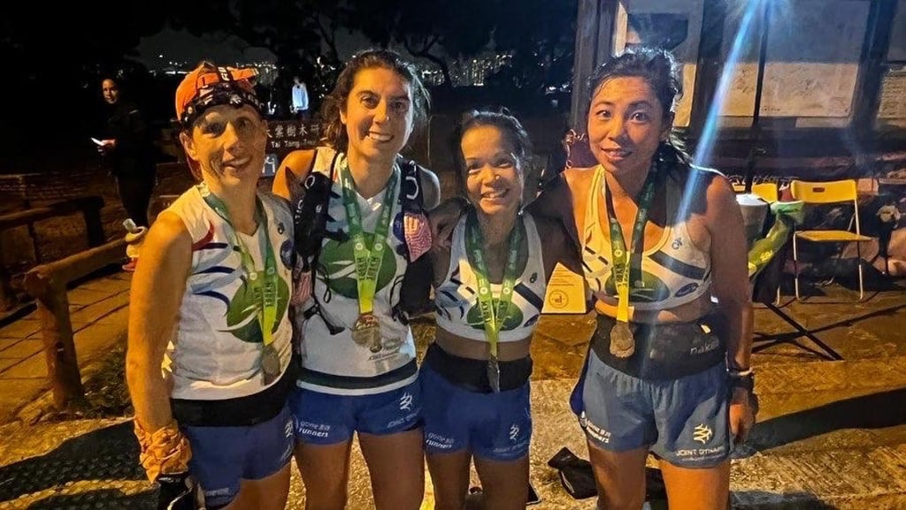 (From left) Katrin Gottschalk, Candice Lanzoni, Ann Cheng-Echevarria and Karen Tse at the finish line. Photo: Richard Roper (From left) Katrin Gottschalk, Candice Lanzoni, Ann Cheng-Echevarria and Karen Tse at the finish line. Photo: Richard Roper