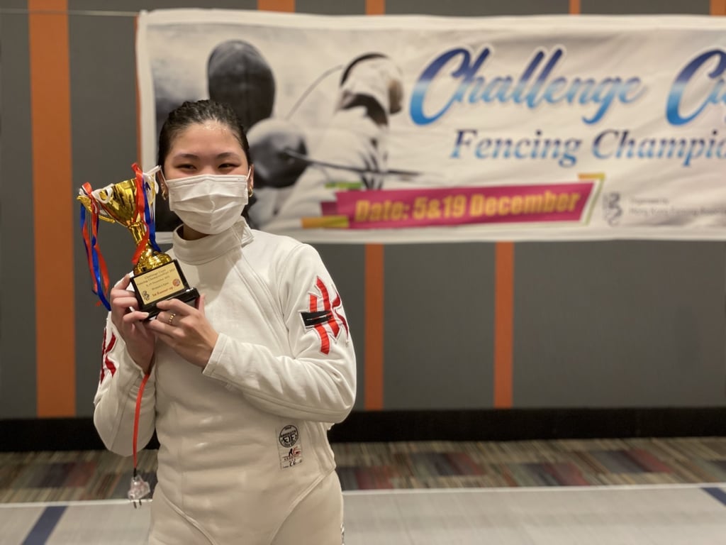 A delighted Debbie Ho after finishing an unexpected runner-up in the Challenge Cup at Science Park Exhibition Hall. Photo: Chan Kin-wa