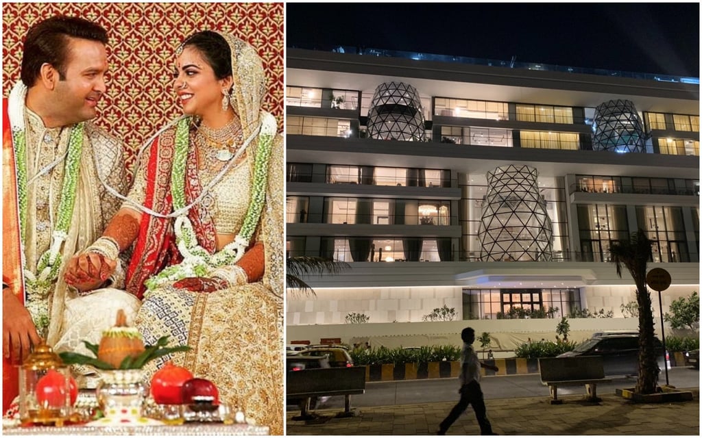 After getting married, Isha Ambani and Anand Piramal moved into a spectacular home with interiors to rival Antilia. Photo: @singhvarun/Twitter