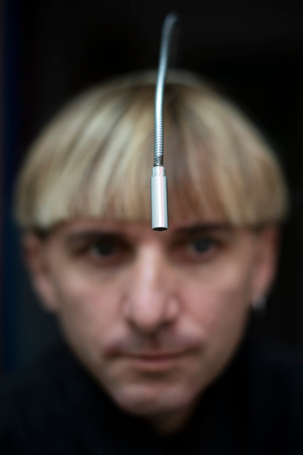 The sensor implant that lets Neil Harbisson hear colours. Photo: Josep Lago/AFP