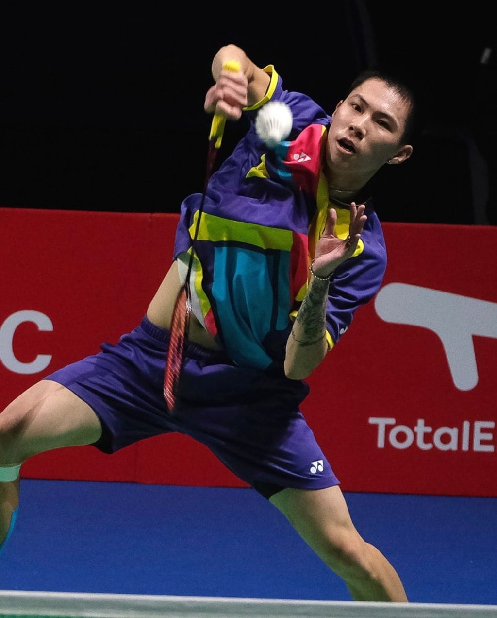 Lee Cheuk-yiu in action against world No 3 Anders Antonsen of Denmark during their third-round match at the World Championships in Huelva, Spain. Photo: EPA