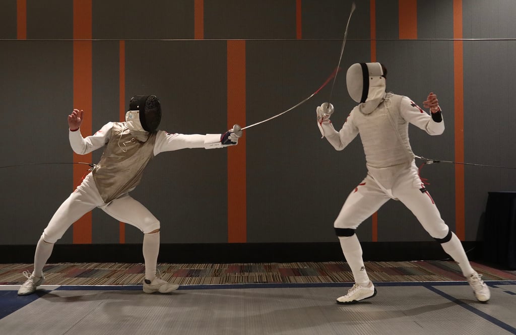 Hong Kong men’s foil representative Ryan Choi Chun-yin (left) against Edgar Cheung Ka-long in the final of the Hong Kong Fencing Challenge Cup Championships at Hong Kong Science Park. Photo: Jonathan Wong