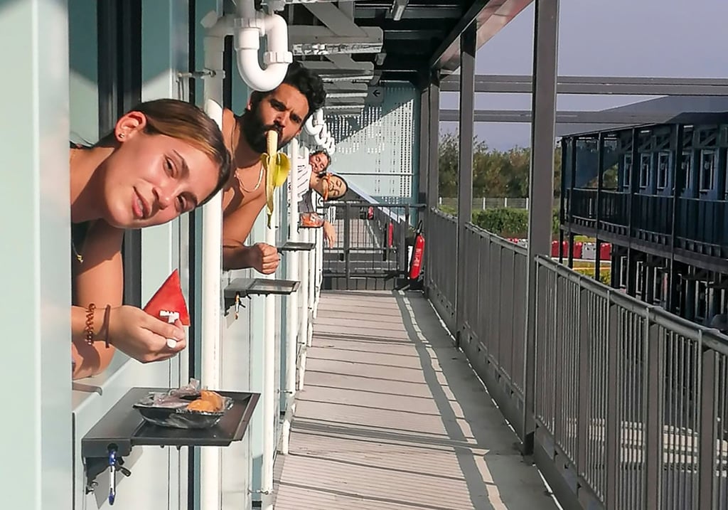 Quarantined aircrew at Penny’s Bay. Photo: Archana Perinchery Quarantined aircrew at Penny’s Bay. Photo: Archana Perinchery