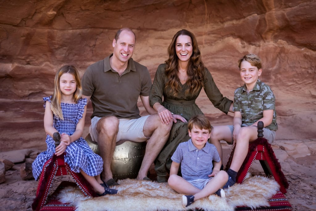 A Christmas card shows Prince William, Duke of Cambridge and Catherine, Duchess of Cambridge with their three children Prince George, Princess Charlotte and Prince Louis in Jordan, earlier this year. Photo: Kensington Palace/Handout via Reuters A Christmas card shows Prince William, Duke of Cambridge and Catherine, Duchess of Cambridge with their three children Prince George, Princess Charlotte and Prince Louis in Jordan, earlier this year. Photo: Kensington Palace/Handout via Reuters