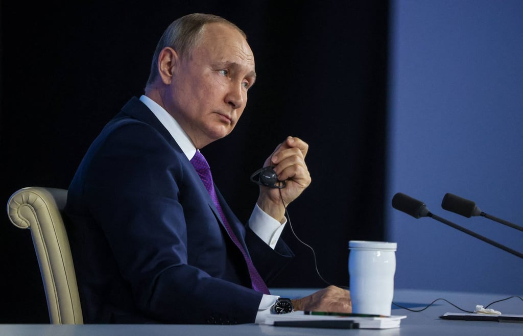 President Putin holds his annual press conference in Moscow. Photo: AFP