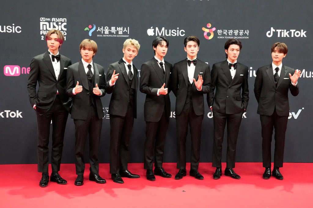 K-pop group NCT 127 at the 2021 Mnet Asian Music Awards, or MAMA, in Paju, South Korea, on December 11. Photo: AP K-pop group NCT 127 at the 2021 Mnet Asian Music Awards, or MAMA, in Paju, South Korea, on December 11. Photo: AP