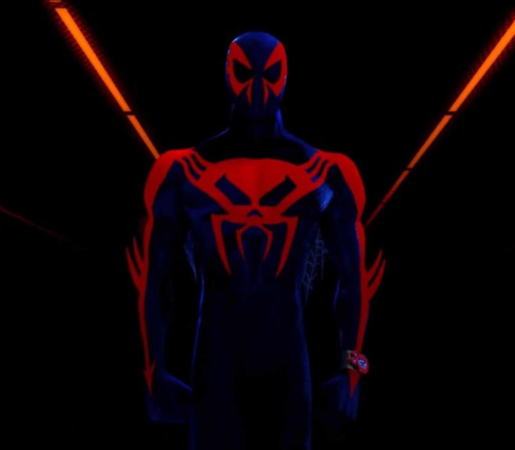 Oscar Isaac voiced Spider-Man 2099 in the end credits scene of Spider-Man: Into the Spider-Verse. Photo: Sony Oscar Isaac voiced Spider-Man 2099 in the end credits scene of Spider-Man: Into the Spider-Verse. Photo: Sony