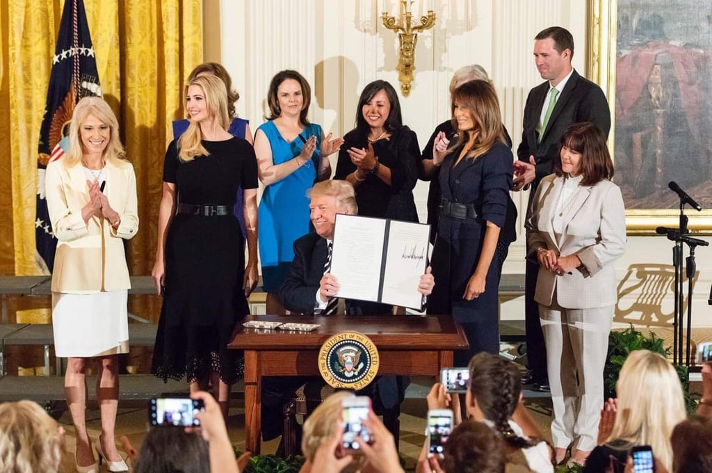 Former President Trump signed an executive order to promote military spouse hiring across all federal departments and agencies. Photo: @ivankatrump/Instagram