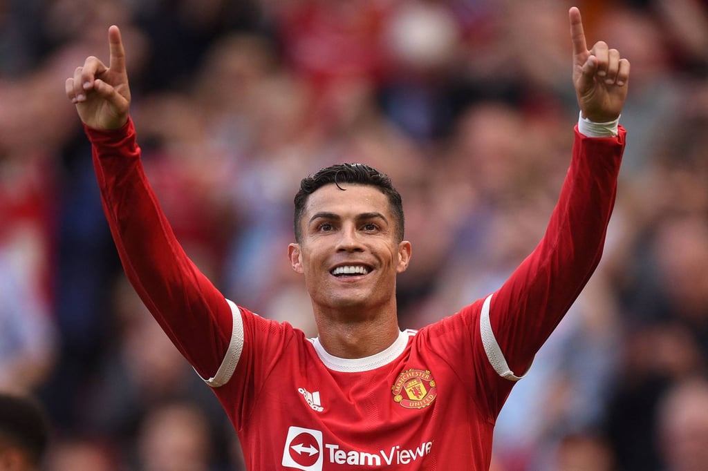 Cristiano Ronaldo celebrates after a goal during a Premier League match this past September – the striker currently plays for Manchester United. Photo: AFP Cristiano Ronaldo celebrates after a goal during a Premier League match this past September – the striker currently plays for Manchester United. Photo: AFP