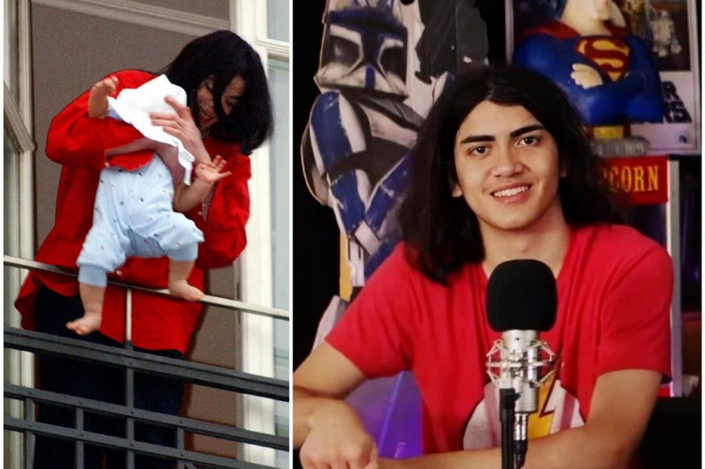 Prince Michael Jackson II, famous for being dangled from a balcony by his father as an infant, gave a rare interview on UK television. Photos: Getty Images, YouTube