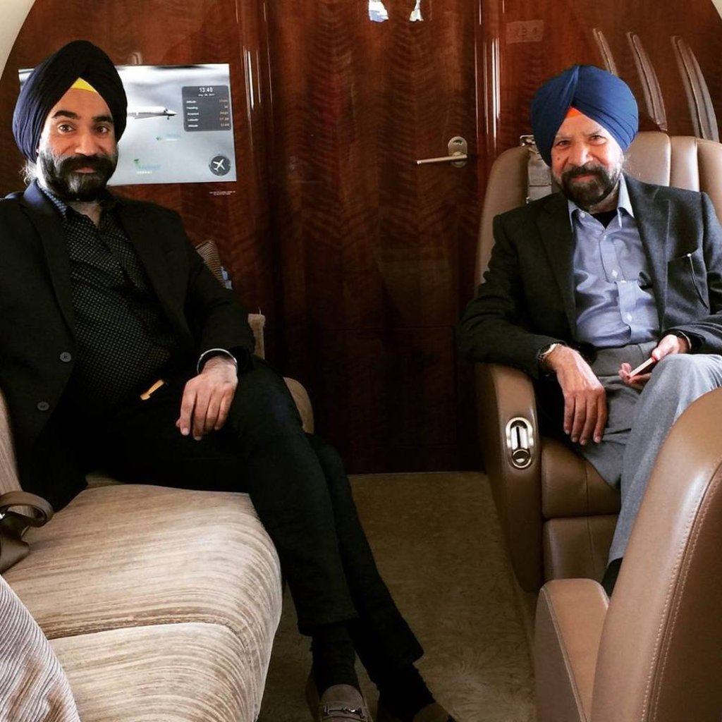 Singh aboard his own private jet. Photo: @singhreuben/Instagram Singh aboard his own private jet. Photo: @singhreuben/Instagram