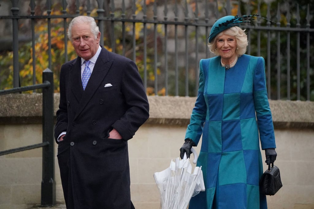 Britain’s Prince Charles and Camilla, Duchess of Cornwall, arrive to attend the Christmas Day morning church service at St George’s Chapel, Windsor Castle on Saturday. Photo: Reuters