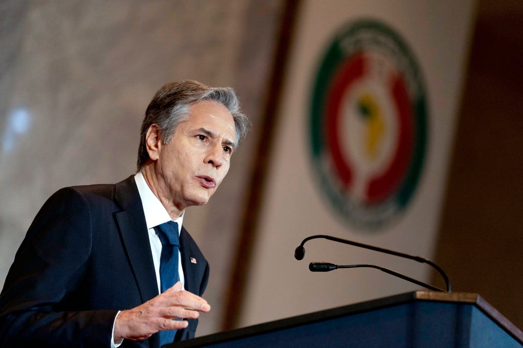 US Secretary of State Antony Blinken speaks on US-Africa Policy at the Economic Community of West African States in Abuja, Nigeria, on November 19. Photo: AP US Secretary of State Antony Blinken speaks on US-Africa Policy at the Economic Community of West African States in Abuja, Nigeria, on November 19. Photo: AP