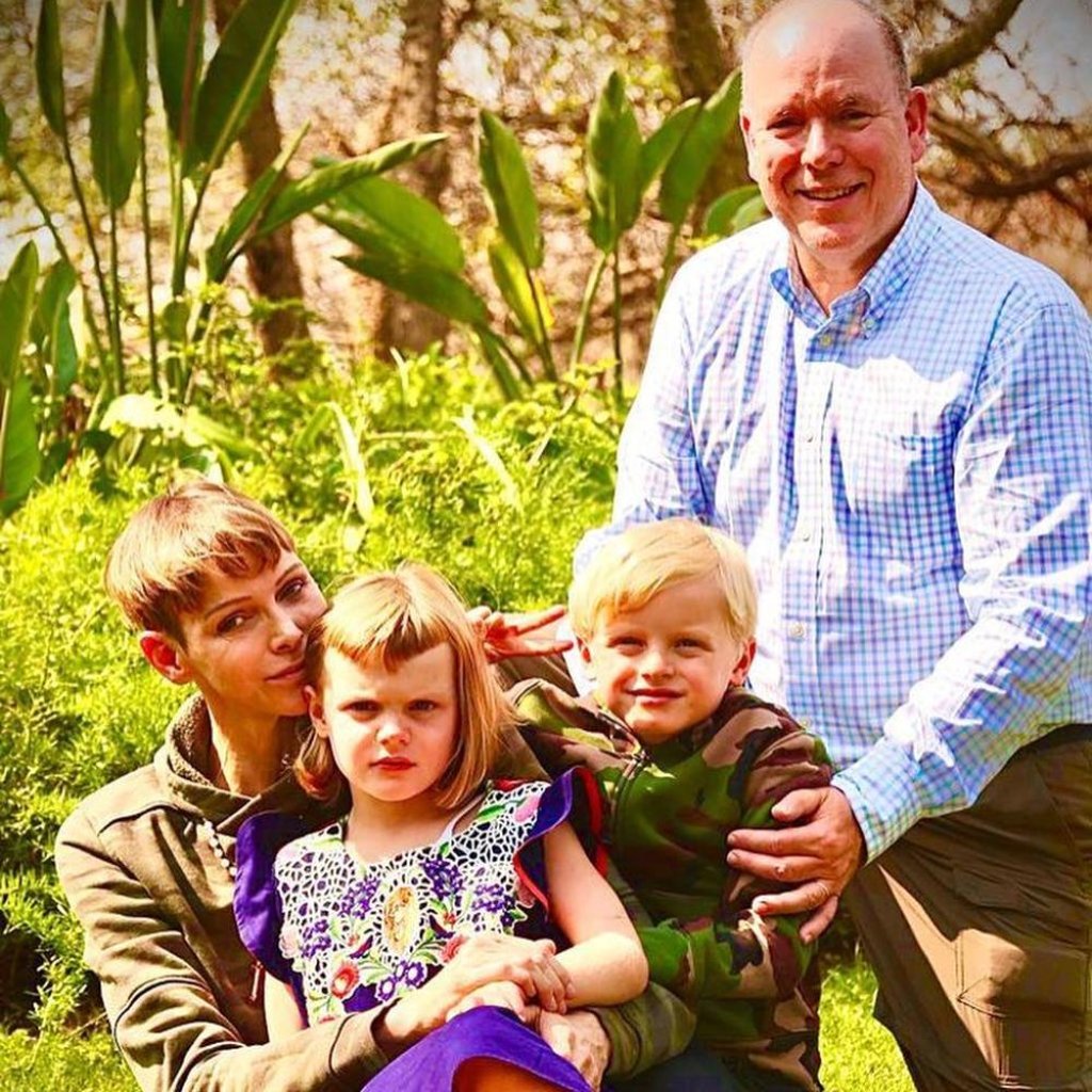 Princess Charlene, Prince Albert, and their twin children, Princess Gabriella and Prince Jacques. Photo: @hshprincesscharlene/Instagram