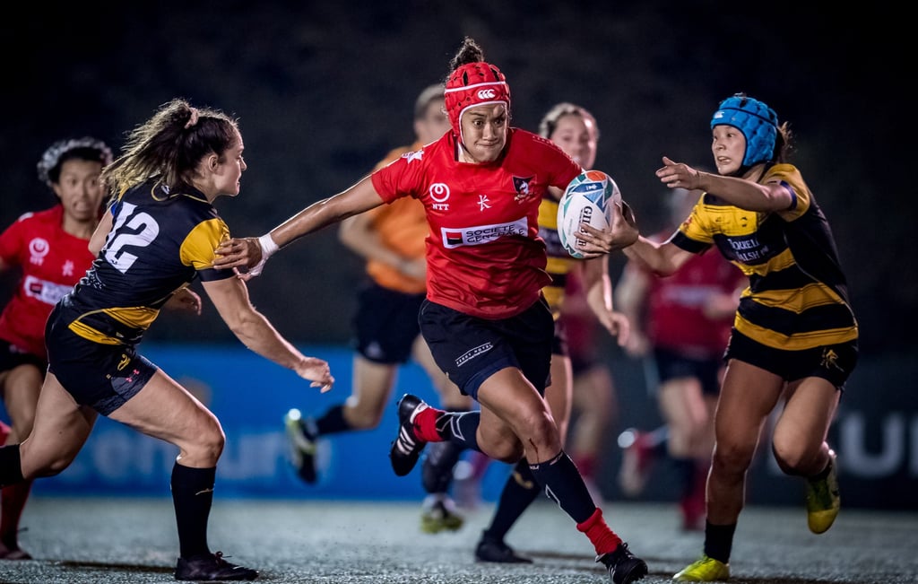Valley Black Ladies player-coach Bella Milo against Tigers Ladies in the women’s rugby 15s Premiership in King’s Park Sports Ground in Kowloon. Photo: Ike Images Valley Black Ladies player-coach Bella Milo against Tigers Ladies in the women’s rugby 15s Premiership in King’s Park Sports Ground in Kowloon. Photo: Ike Images