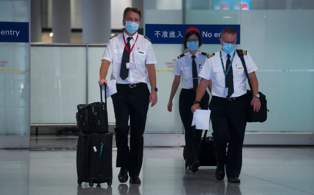 Cathay Pacific pilots at Hong Kong International Airport. Photo: Winson Wong