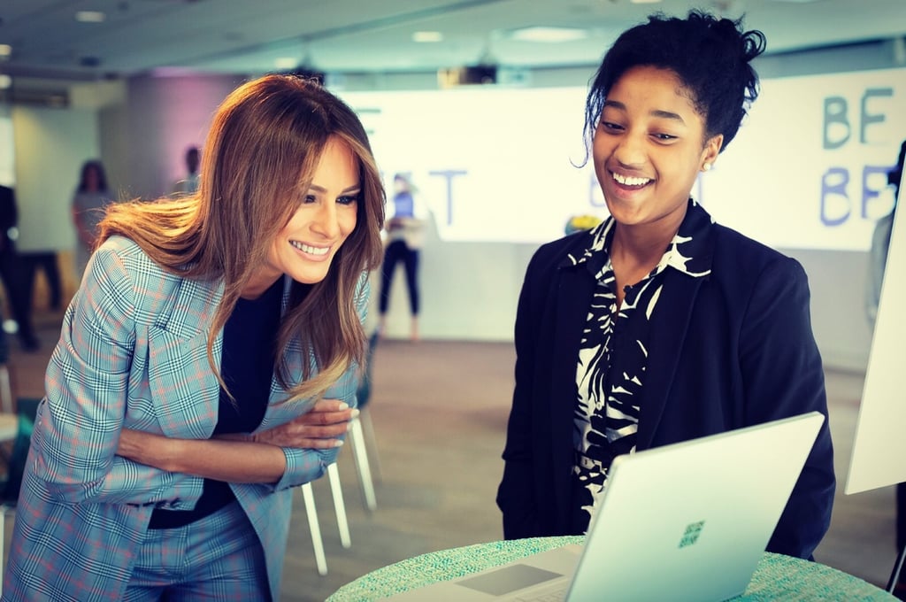 Melania Trump recently embarked on providing computer science skills to foster care children. Photo: melaniatrump.com/be-best Melania Trump recently embarked on providing computer science skills to foster care children. Photo: melaniatrump.com/be-best