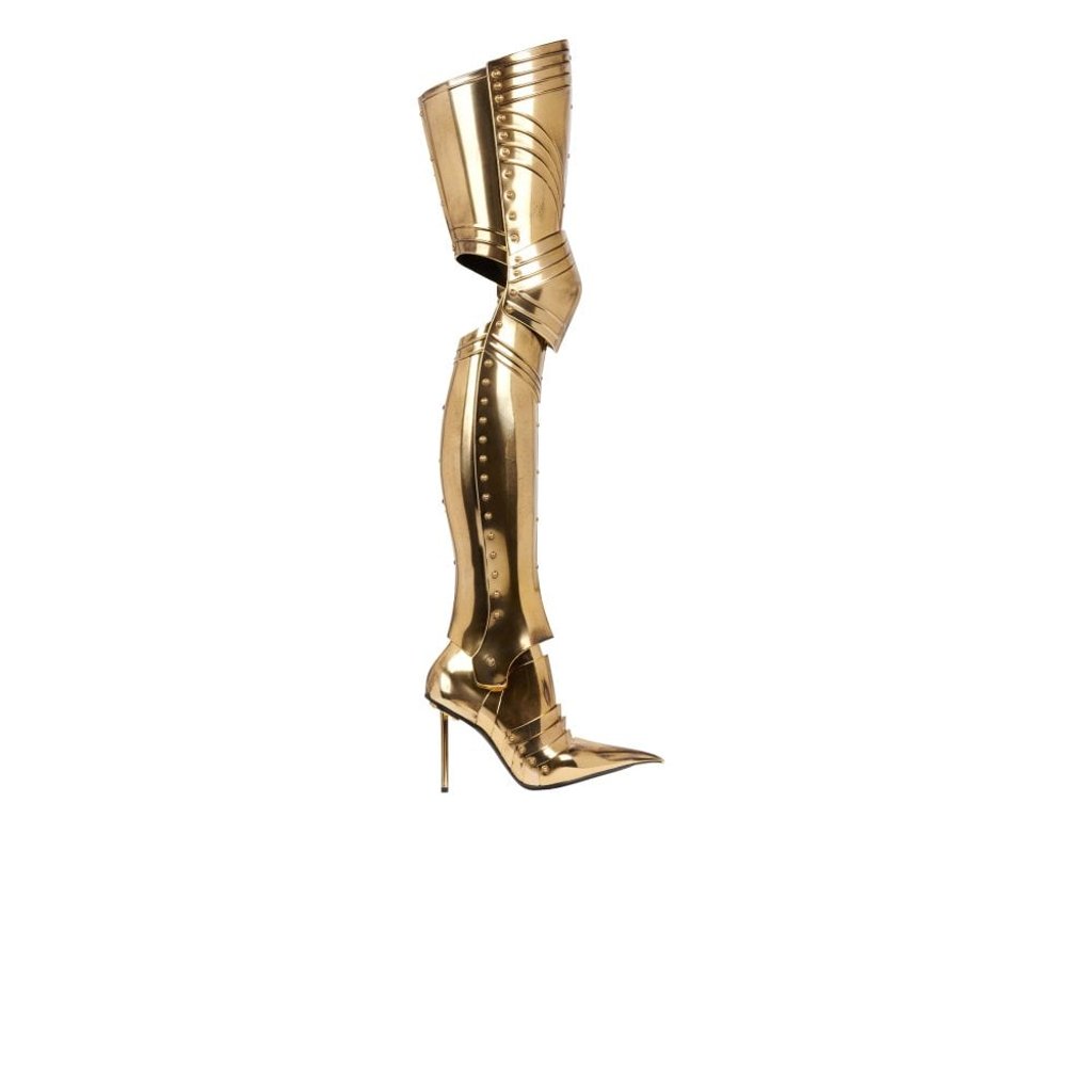 Gold thigh high balenciaga boots online