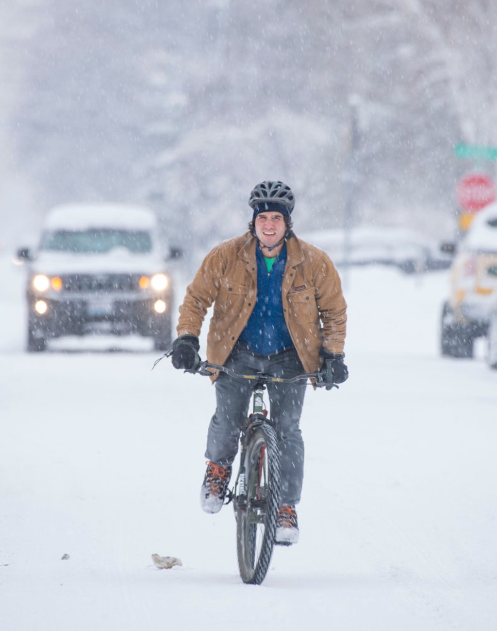 Braving the storms in Walla Walla, Washington. Photo: AP