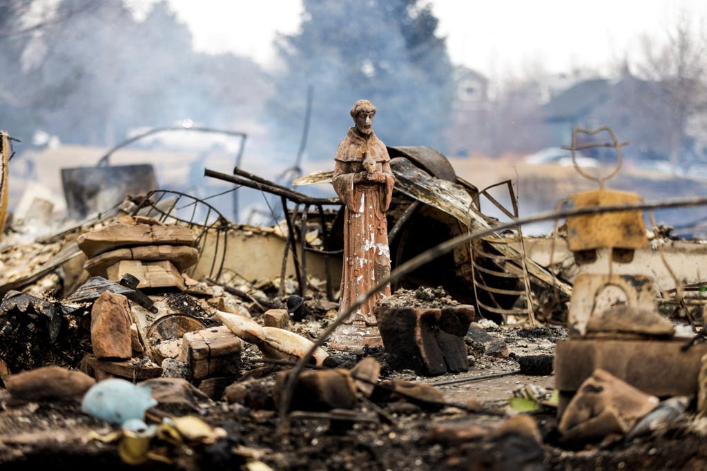 The remains of homes damaged by fire in Louisville, Colorado, US on December 31. Photo: Reuters