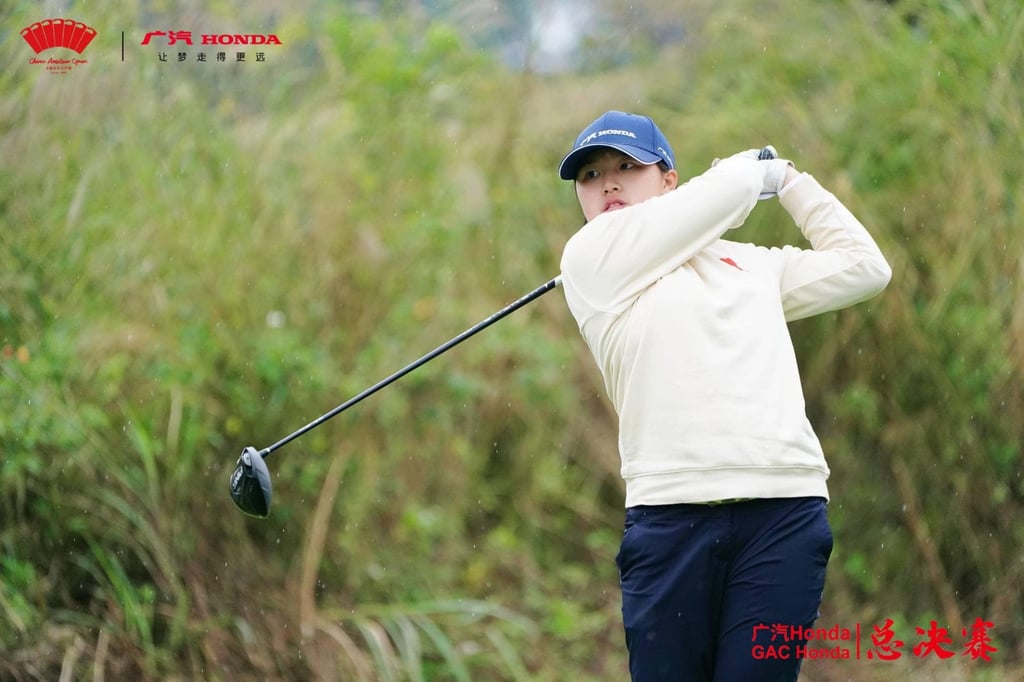 Against seniors from all over the country, Sophie Han finished in a tie for fourth in the China Amateur Golf series grand final in Zhaoqing in December. Photo: Handout Against seniors from all over the country, Sophie Han finished in a tie for fourth in the China Amateur Golf series grand final in Zhaoqing in December. Photo: Handout
