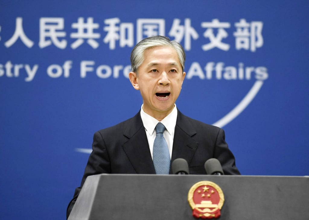 Chinese foreign ministry spokesman Wang Wenbin said the Pacific was “big enough for all countries in the region to develop”. Photo: Kyodo Chinese foreign ministry spokesman Wang Wenbin said the Pacific was “big enough for all countries in the region to develop”. Photo: Kyodo
