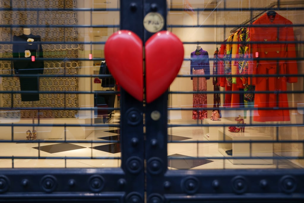 A Moschino SpA retail store in London is closed on Tuesday due to a Covid-19 outbreak. Photo: Bloomberg
