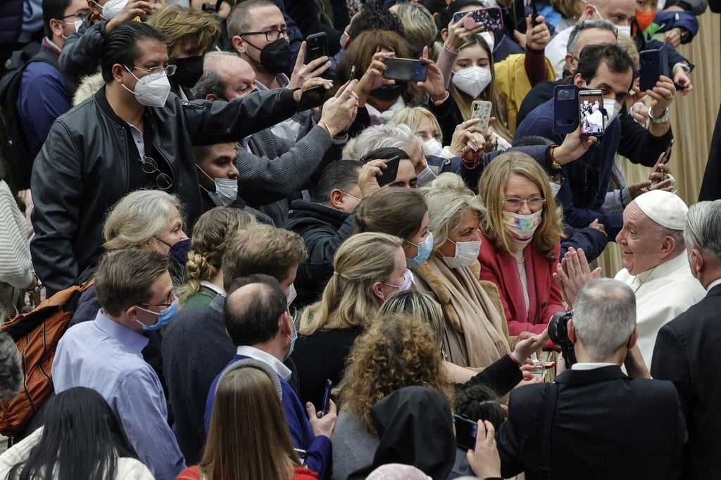Pope Francis leads the weekly general audience in the Vatican on Wednesday. Photo: EPA-EFE