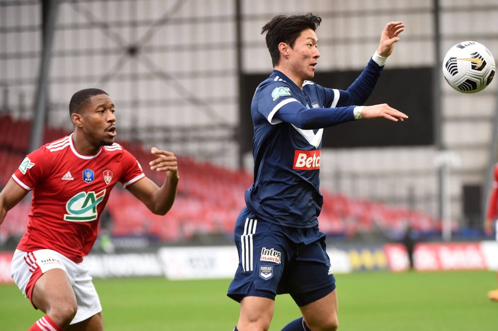 Hwang Ui-jo in action for his French club Bordeaux in a French Cup match on January 2. Photo: AFP