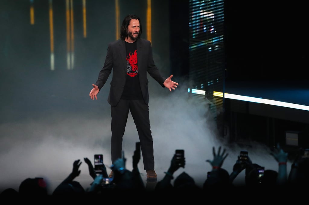 Keanu Reeves made a mark at the Xbox E3 2019 briefing, hosted at LA’s The Microsoft Theatre in June 2019. Photo: Getty Images Keanu Reeves made a mark at the Xbox E3 2019 briefing, hosted at LA’s The Microsoft Theatre in June 2019. Photo: Getty Images