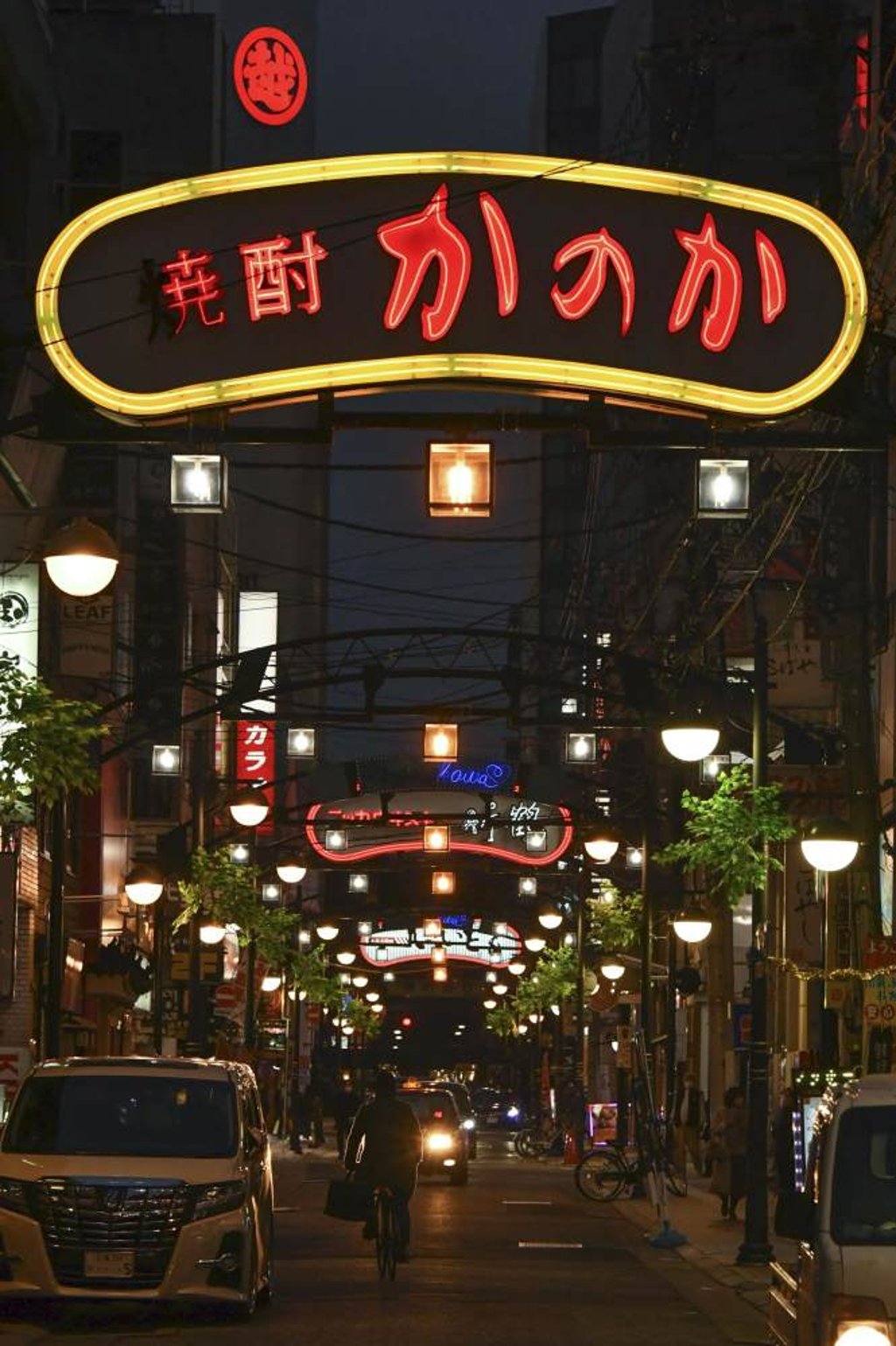 A street in Hiroshima lined with bars and restaurants was deserted on Sunday as Japan imposes Covid-19 quasi-emergency measures in Okinawa and parts of Yamaguchi and Hiroshima prefectures in response to surging infections their governors say stem from the spread of the Omicron variant at US military bases. Photo: Kyodo A street in Hiroshima lined with bars and restaurants was deserted on Sunday as Japan imposes Covid-19 quasi-emergency measures in Okinawa and parts of Yamaguchi and Hiroshima prefectures in response to surging infections their governors say stem from the spread of the Omicron variant at US military bases. Photo: Kyodo