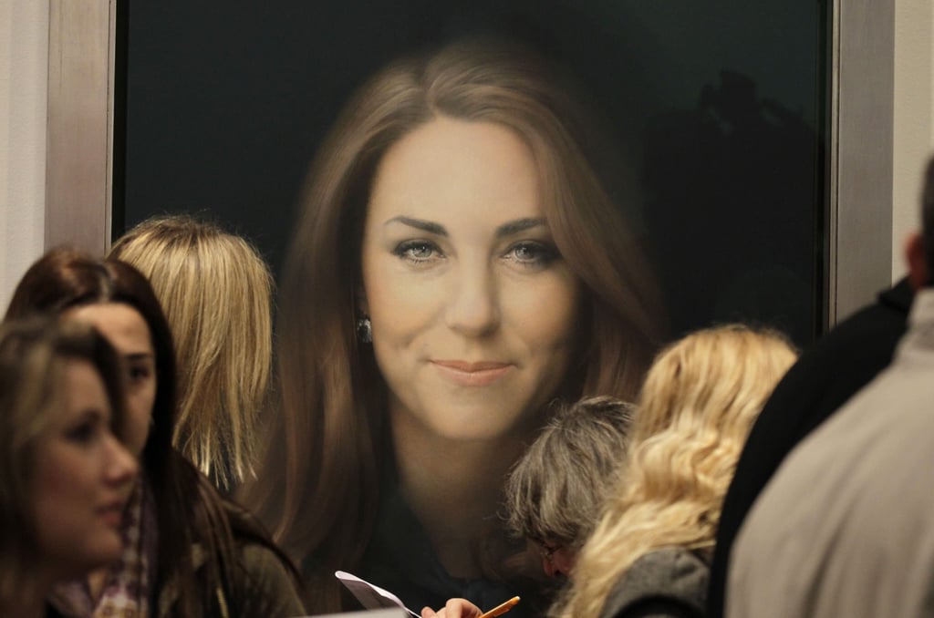 The portrait of Kate, Duchess of Cambridge, by artist Paul Emsley on display at the National Portrait Gallery in London, in January 2013. Photo: AP Photo