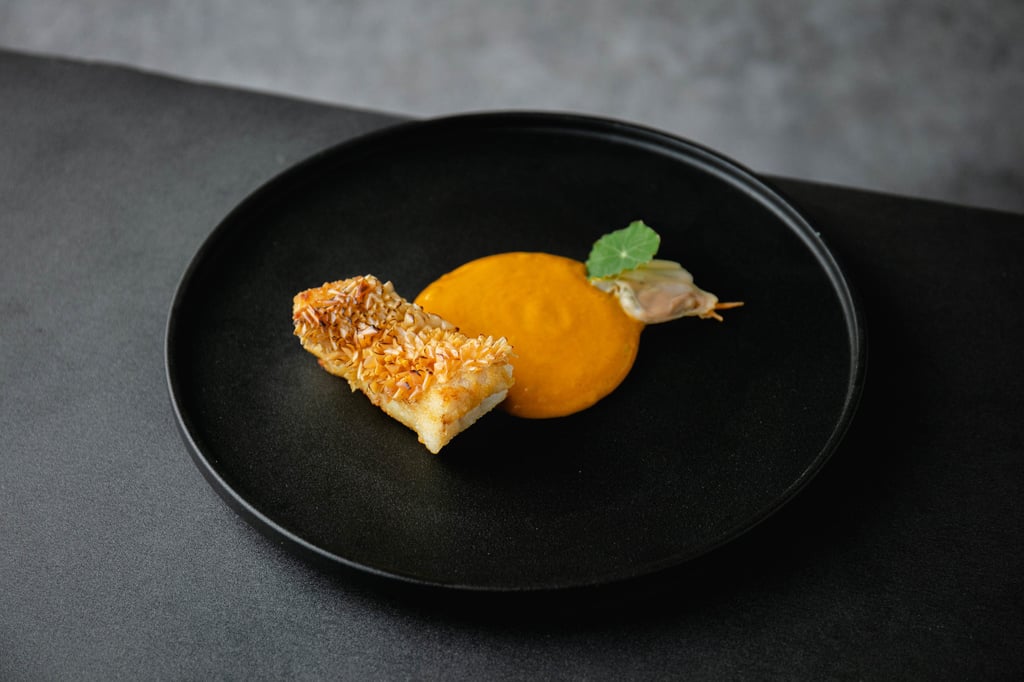 Amadai with seasonal clam, and saffron by Chung. Photo: Studio8ight