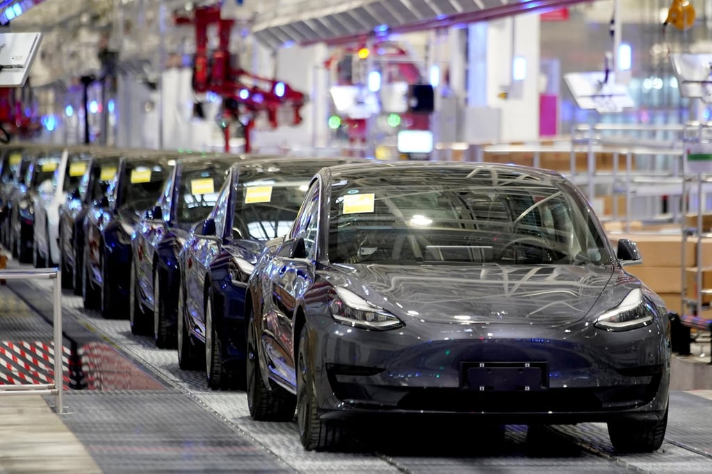 Tesla’s China-made Model 3 vehicles are seen during a delivery event at its factory in Shanghai, China, on January 7, 2020. Photo: Reuters Tesla’s China-made Model 3 vehicles are seen during a delivery event at its factory in Shanghai, China, on January 7, 2020. Photo: Reuters