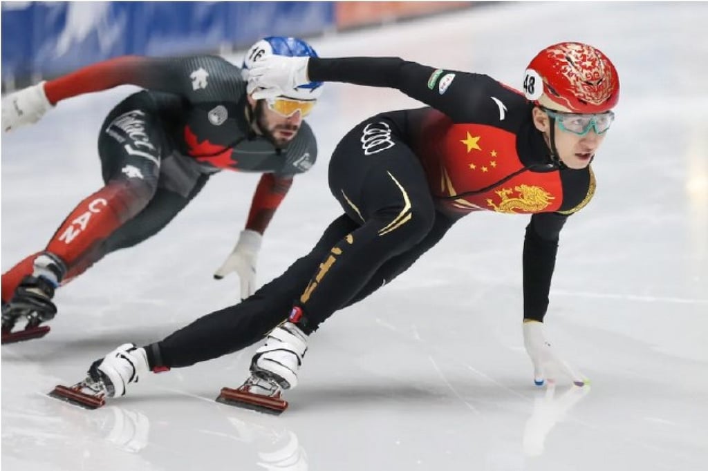 Wu Dajing wins the 500 metres in the World Cup series in the Netherlands in November. Photo: Xinhua