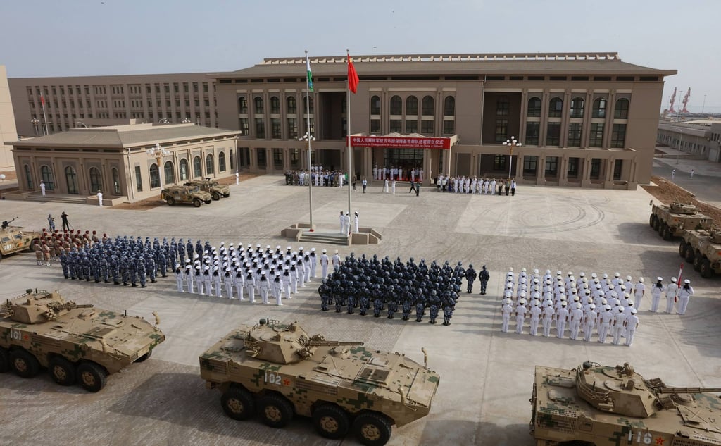 Chinese People’s Liberation Army personnel attend the 2017 opening ceremony in Djibouti of China’s first overseas naval base. Photo: AFP