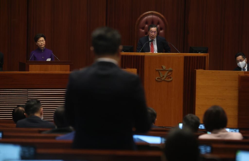 Chief Executive Carrie Lam cited a wealth of figures relating to Covid-19 infections and deaths to support her assertion that Hong Kong was doing a relatively good job of keeping the virus at bay. Photo: May Tse Chief Executive Carrie Lam cited a wealth of figures relating to Covid-19 infections and deaths to support her assertion that Hong Kong was doing a relatively good job of keeping the virus at bay. Photo: May Tse