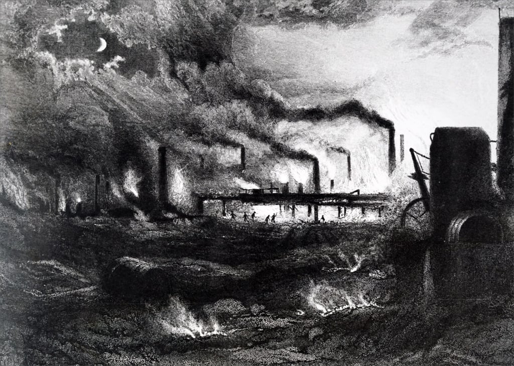 An illustration depicting the Black Country, an area of heavy industry in the English midlands, in the 19th century. ‘Climate change’ was coined in the middle of that century and the greenhouse effect described in 1827. Image: Getty Images An illustration depicting the Black Country, an area of heavy industry in the English midlands, in the 19th century. ‘Climate change’ was coined in the middle of that century and the greenhouse effect described in 1827. Image: Getty Images