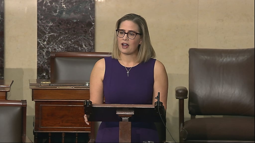 Democrat Senator Kyrsten Sinema is opposed to changing Senate filibuster rules. Photo: AP Democrat Senator Kyrsten Sinema is opposed to changing Senate filibuster rules. Photo: AP
