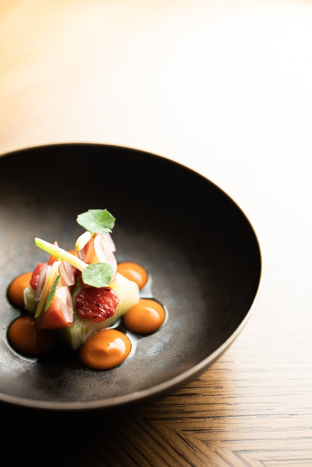 Amber’s bell pepper, fruit tomato, bannou-negi, winter leek. Photo: Amber Amber’s bell pepper, fruit tomato, bannou-negi, winter leek. Photo: Amber