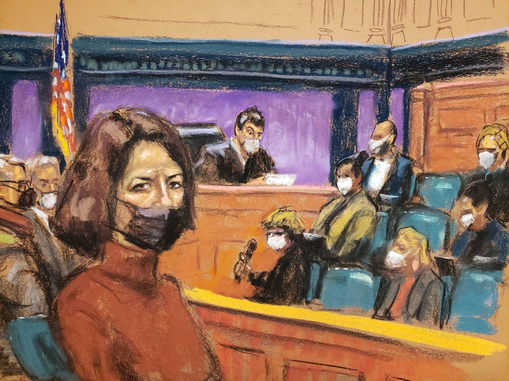 Ghislaine Maxwell, as the guilty verdict in her sex abuse trial is read in a courtroom in New York City. Photo: Reuters