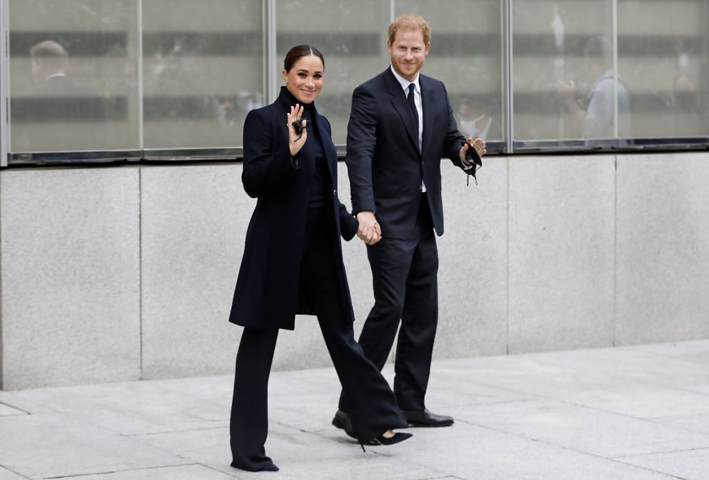 Prince Harry, Duke of Sussex, and his wife Meghan, Duchess of Sussex, depart after posing for photographers in front of the World Trade Center in New York, US, in September 2021. Photo: EPA-EFE Prince Harry, Duke of Sussex, and his wife Meghan, Duchess of Sussex, depart after posing for photographers in front of the World Trade Center in New York, US, in September 2021. Photo: EPA-EFE