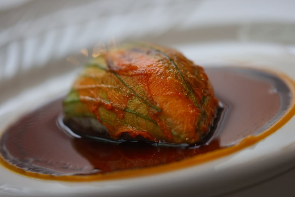 Abalone at fine dining Italian restaurant Octavium at One Chinachem Central, Central, in Hong Kong. Photo: Dickson Lee Abalone at fine dining Italian restaurant Octavium at One Chinachem Central, Central, in Hong Kong. Photo: Dickson Lee