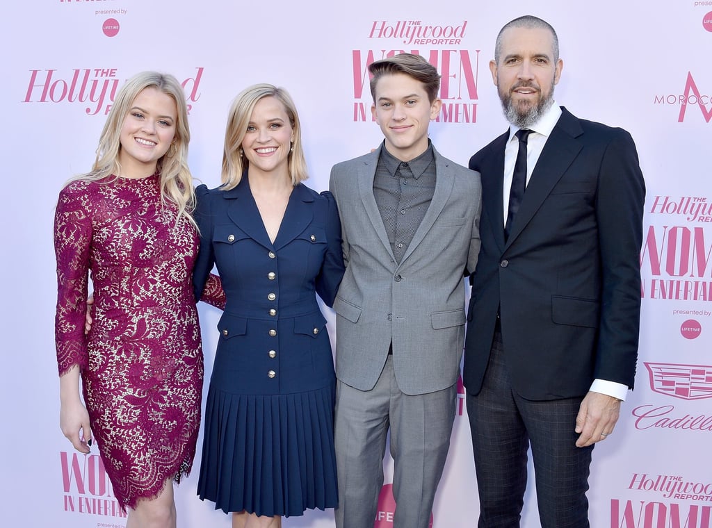 Ava Elizabeth Phillippe with mum Reese Witherspoon, Deacon Reese Phillippe and Jim Toth at The Hollywood Reporter’s Annual Women in Entertainment breakfast gala in December 2019. Photo: WireImage